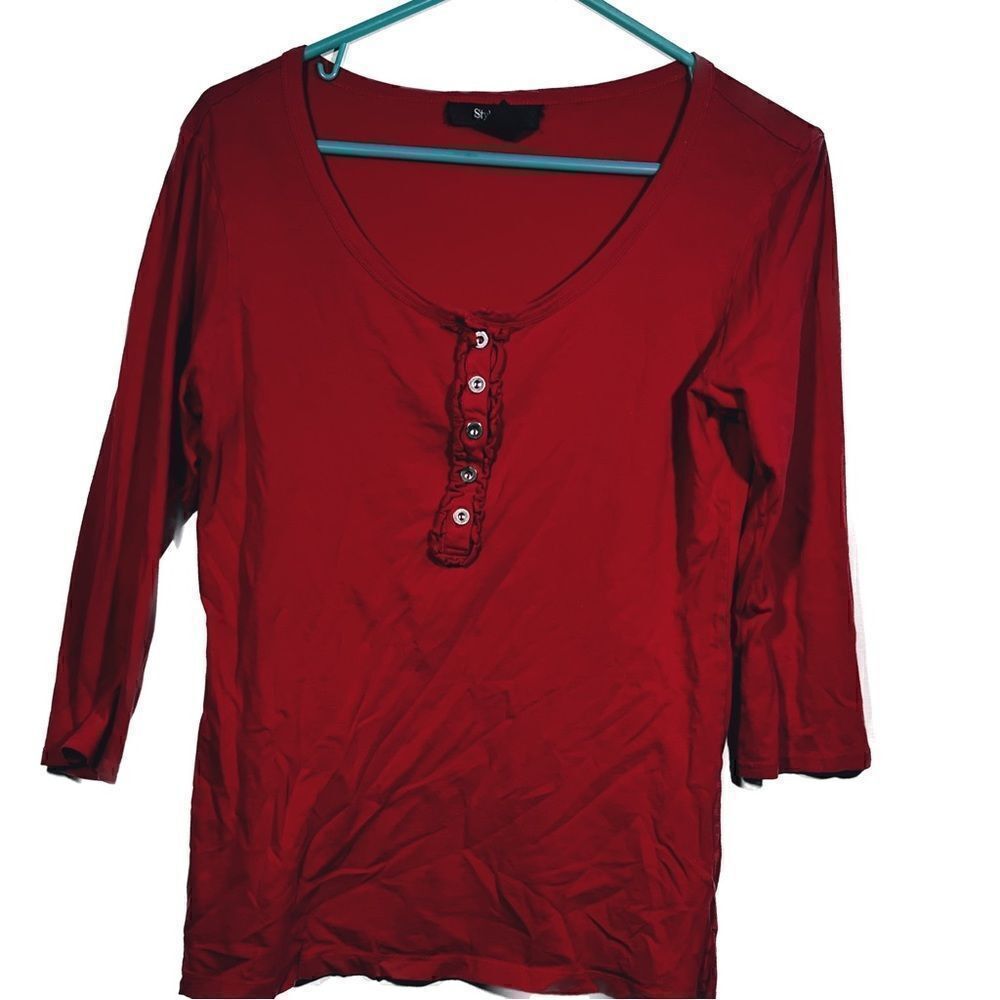 Style‎ & Co. juniors size small 3/4 liength sleeves, Henley shirt